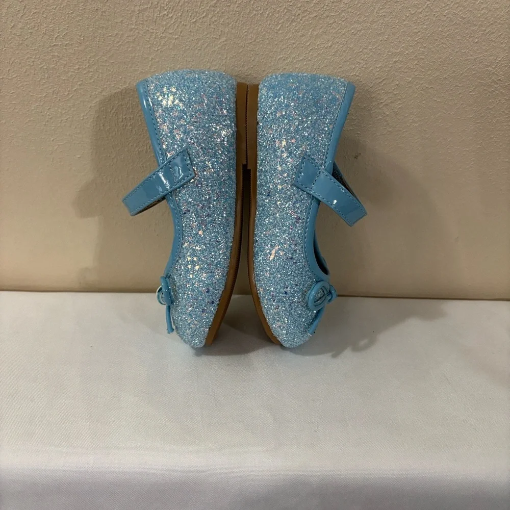 Otter momo sparkle Charming Blue Glitter Kids Dress Shoes